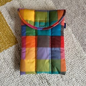 Baggu Madras Print Puffy Mini 8” Tablet Sleeve